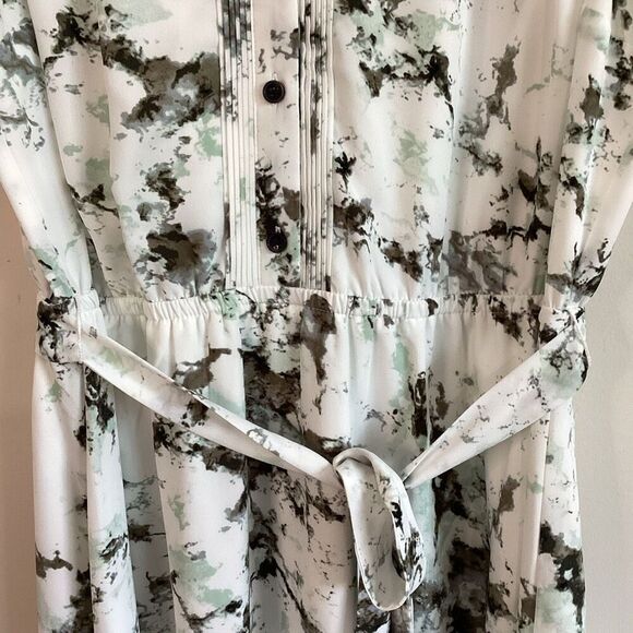 Apt. 9 Marble Pattern Gray/Green Mid Length dress Size Large - Picture 3 of 7